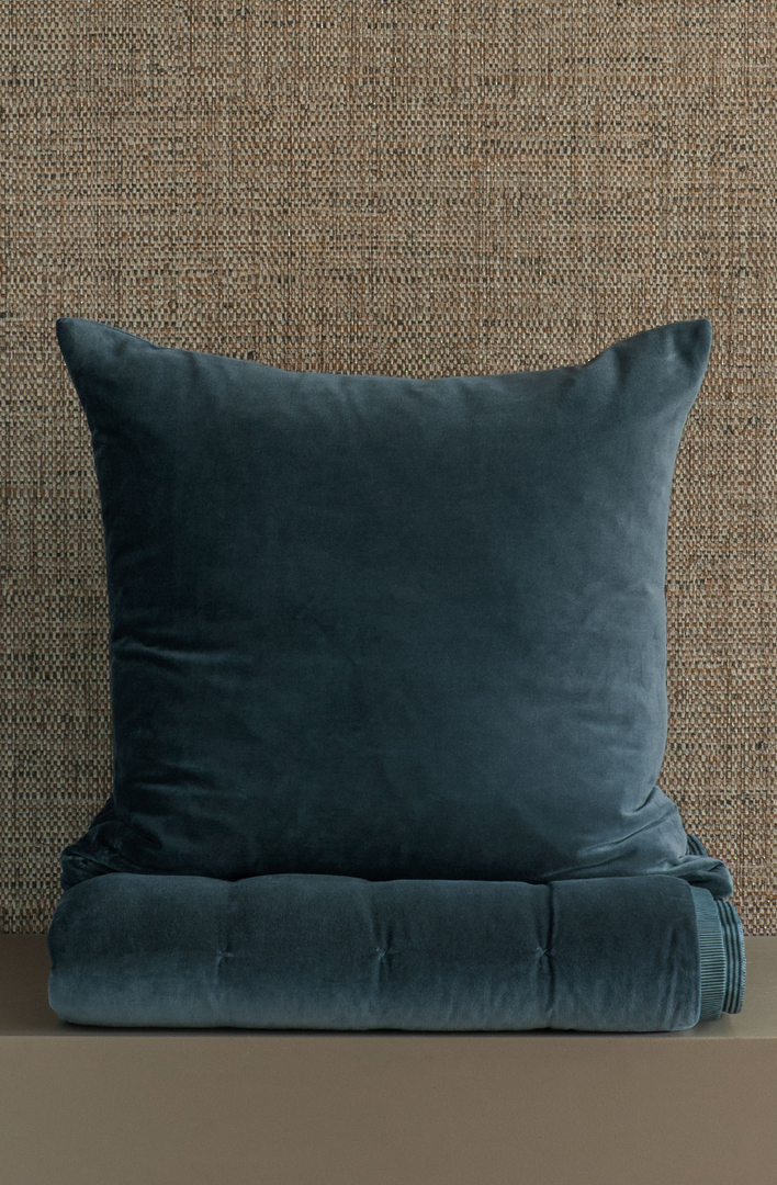 Bianca Lorenne Riga Prussian Blue Comforter | Luxury Velvet Comforter NZ image 3